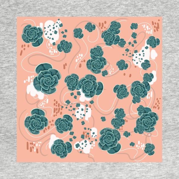 Echeveria Succulent - modern minimal pattern by Lio Does Things